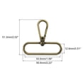 thumbnail image 2 of Uxcell 10 pack Swivel Clasps, 2" Oval Ring Lobster Clasp Claw Push Gate Snap Hook, Brass, 2 of 6