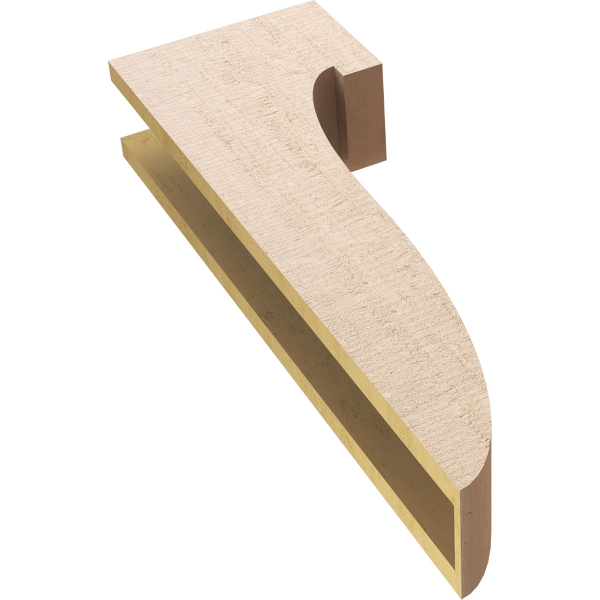 5"W x 10"D x 30"H Thin Del Monte Rough Cedar Woodgrain TimberThane Corbel, Primed Tan