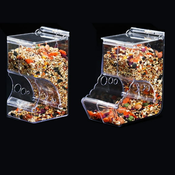 WHAMVOX Automatic Feeder for Small Pets Transparent Acrylic Design with Enough Capacity for Several Days 2 Pcs
