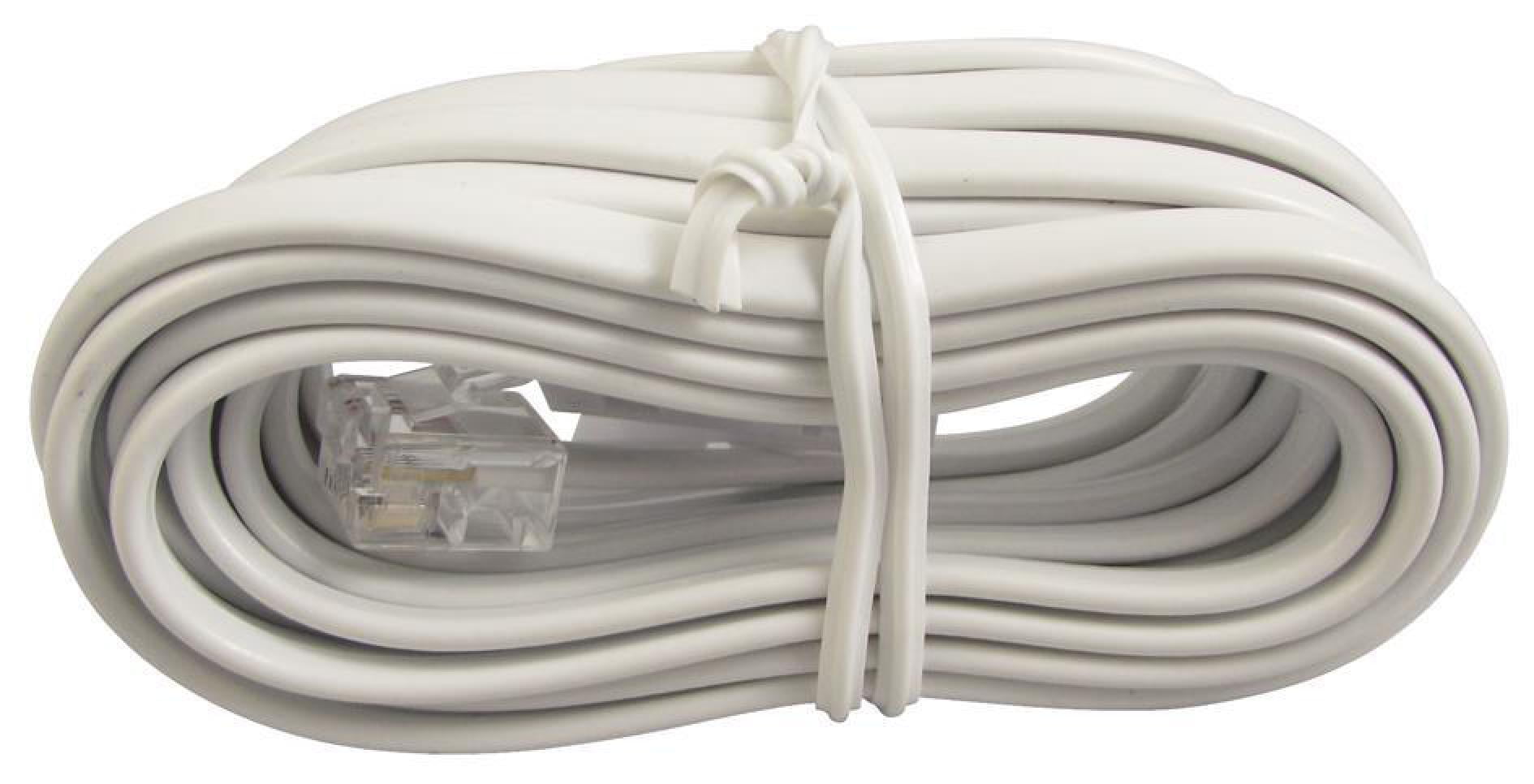 RS PRO, RS PRO Female RJ11 to Male BT431A Telephone Extension Cable, White  Sheath, 3m, 303-1271