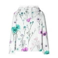 thumbnail image 5 of EchfiProm Trendy Sweatshirt for Womens Blue Waffle Hoodies Hooded with Pockets Floral Long Sleeve Pullover Ladies Tops, 5 of 5