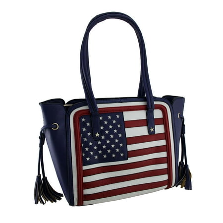 Structured Stars and Stripes American Flag Inspired Faux Leather