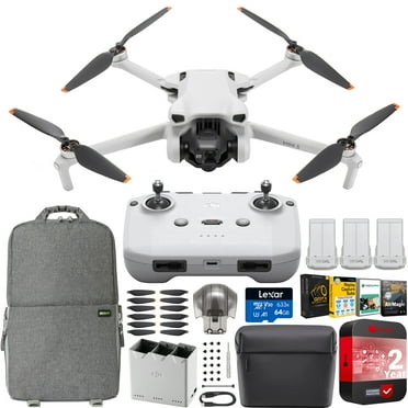 DJI Mini 3 Camera Drone Quadcopter   RC-N1 Controller (No Screen)   Fly More Kit, 4K Video, 38min Flight Time, True Vertical Shooting, Intelligent Modes Bundle with Deco Gear Backpack   Accessories