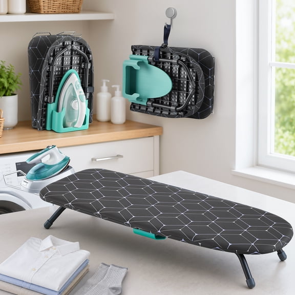 Doulami Ironing Board, Small Tabletop Ironing Board with Iron Holder, Foldable&Space-Saving for Dorms Apartment Travel
