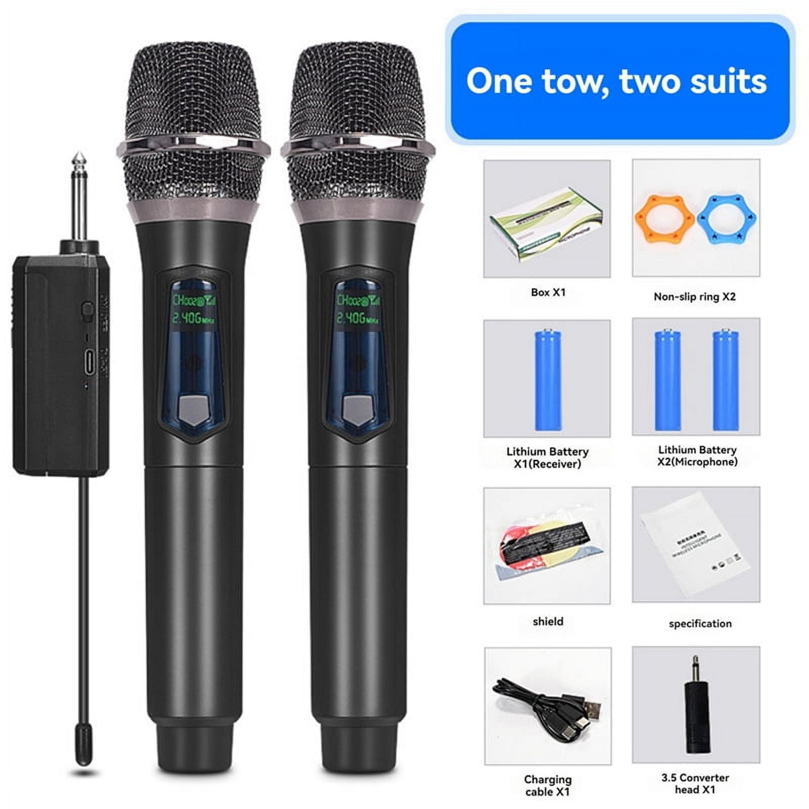 Wireless Microphone Handheld Professional Microphone Suitable for Singing, Party, Performance, Meeting Room, Home