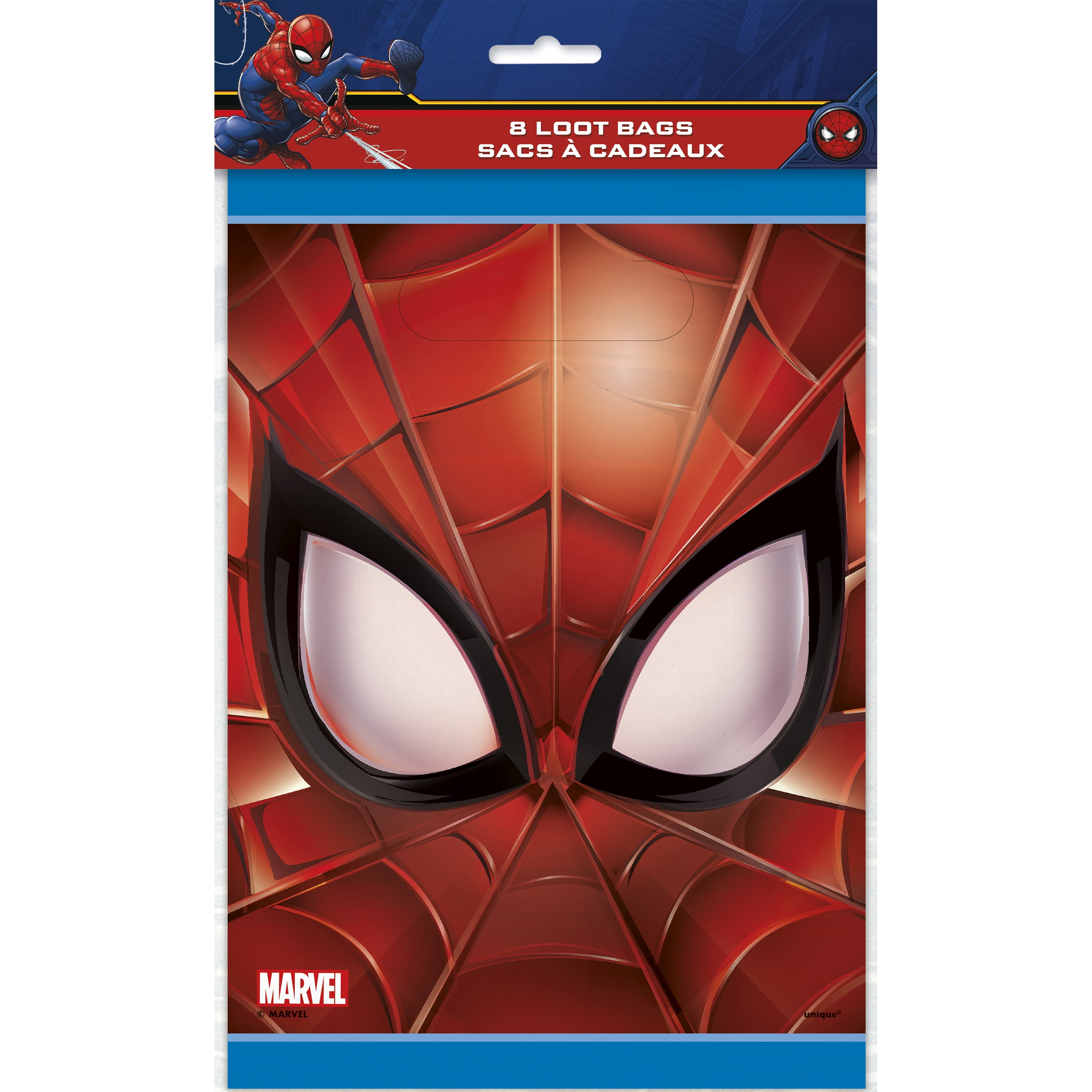(6 pack) Plastic Spiderman Favor Bags, 8ct