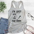thumbnail image 2 of I'm Just Here For The Boos Tank Top, Ladies Racerback Tank Top, Halloween Tank, Ghost Tank, Silver Gray, Medium, 2 of 3