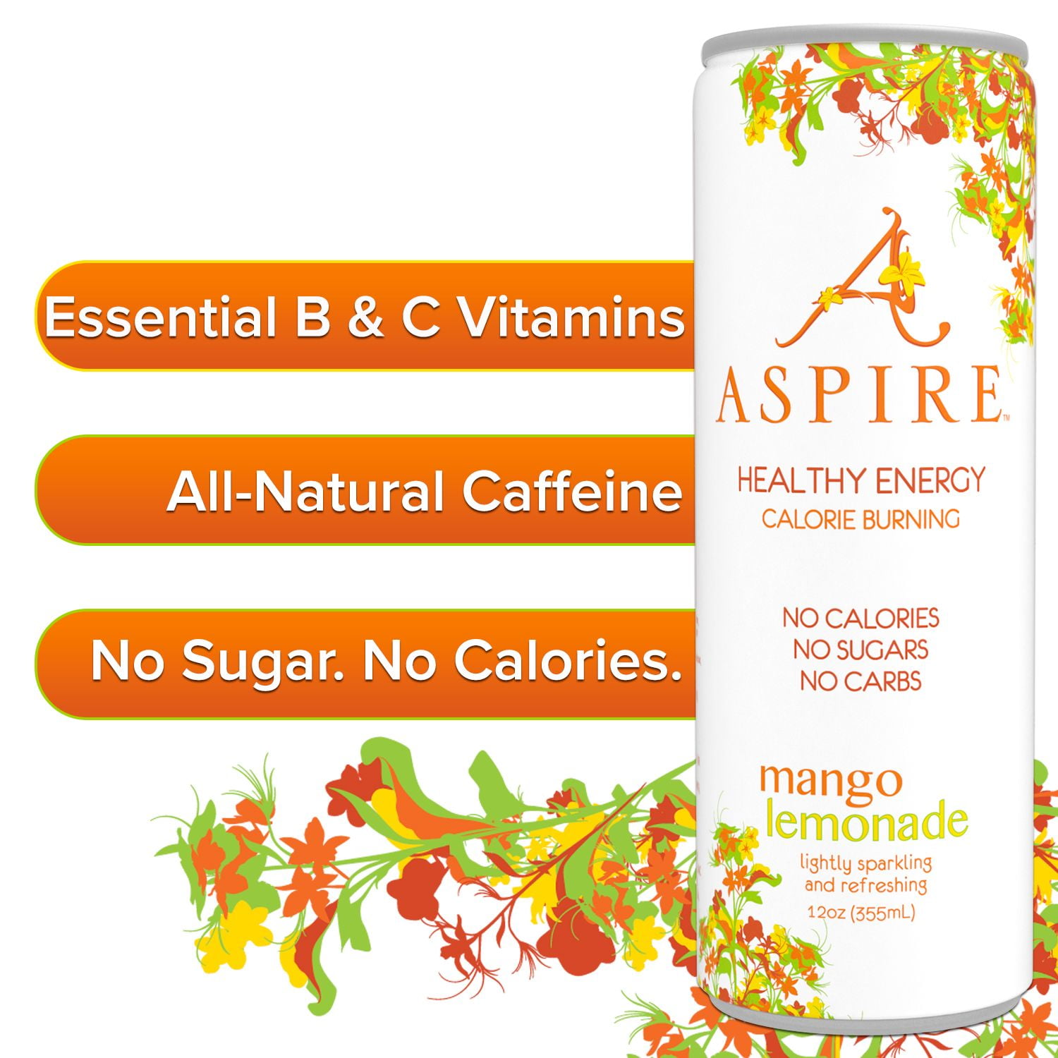 Buy Aspire Healthy Energy Drink, Mango Lemonade, 12 fl oz 12Pack