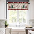 thumbnail image 3 of Merry Christmas Tree Kitchen Curtains and Valances Set, Red Black Plaid Snowflake Winter Vintage Rod Pocket Window Valance Window Curtain Panels for Living Room Bedroom Laundry, 27.5x36in, 3 Pieces, 3 of 7