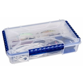 Fishing Line Storage Box Fishing Tackle Box Portable Silicone Holes 6  Compartments Clear Fishing Line Case for Outdoor Hiking