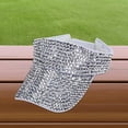thumbnail image 5 of Bling Rhinestones Sun Visor Hat Sun Protection Hat for Women Men Beach Argent, 5 of 9