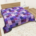 thumbnail image 2 of Patchwork Silk Kantha Quilt Bedcover Silk Patola Quilt Throw Blanket, 2 of 4