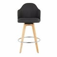 thumbnail image 3 of LumiSource Ahoy 26 in. Natural Base and Back Swivel Polyester Counter Stool - Set of 2, 3 of 8