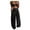 Z1 Black, variant on WEIYLL Women Outfits Sets Solid Color Sexy Bandeau Harem Pants Jump Black Fall Outfit Suit ,size XL