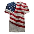 thumbnail image 4 of Womens Tops Rugby Printed Short Sleeved Round Neck Casual T-shirt Gray XXXXXL, 4 of 5