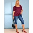 thumbnail image 4 of Cuello sólido cuello grande talla de tee Rosegal Camisetas tallas grandes, 4 of 5