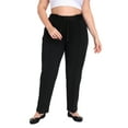 thumbnail image 4 of HDE Womens Plus Size Pull On Pintuck Pants with Pockets Black - 1X, 4 of 7