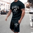 thumbnail image 2 of Men Summer Outfits Boys Suit Jacket Postman Suit 007 36s All Body Suite for Men Suites for Men Dress Young Man Men's Casual Loose Fit T Shirt Summer Sports Set With City Letter And Black XL, 2 of 4