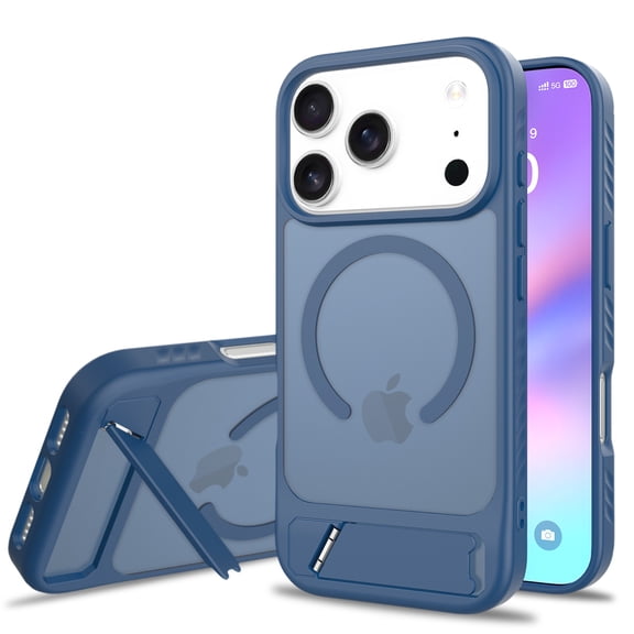 Magnetic for iPhone 17 Pro Case with Kickstand, Compatible with MagSafe, Fit Military Grade Drop Protection Shockproof Anti-Fingerprint Phone Case for iPhone 17 Pro