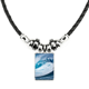 thumbnail image 1 of ola blanca mar water science nature picture collar a mano colgante de cuerda de cuero Unbranded M, 1 of 3