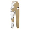 thumbnail image 4 of Makaor Womens Joggers with Wide Legs and Pockets Halloween Baggy Drawstring Fleece Loose Sweatpants Khaki 2XL, 4 of 4