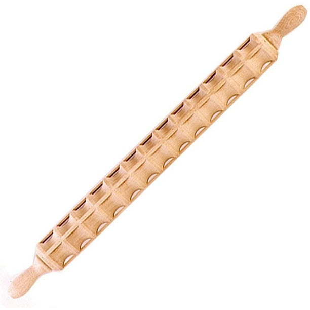 Norpro New Italian Wood Ravioli Rolling Pin Pasta Mold 18" Length 2.5
