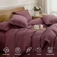 thumbnail image 4 of Cotton Duvet Cover Queen Size Pinstriped Comforter Cover with Button Washed Cotton Breathable Soft Solid Bedding Set Duvet Cover ×in & Pillowcases (NO Comforter), 4 of 9