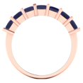 thumbnail image 5 of 2.03 ct Brilliant Princess Cut Simulated Tanzanite 14k Rose Gold Eternity Band SZ 8, 5 of 6