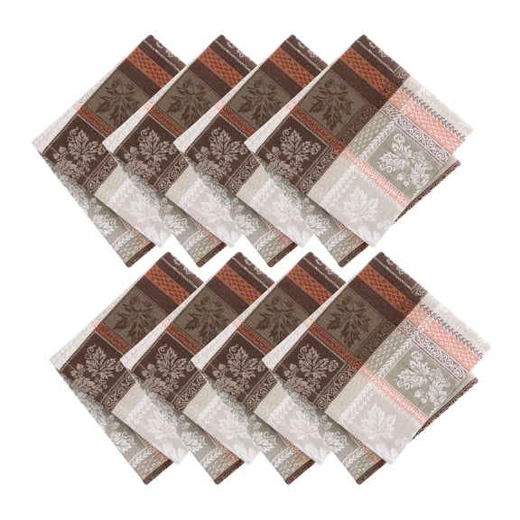 Elrene Home Fashions Windswept Harvest Jacquard Napkin, Set of 8, Multicolor, 17"W x 17"L