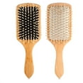 thumbnail image 4 of Hair Brush Natural Wooden Bamboo Brush and Detangle Tail Comb Instead of Brush Cleaner Tool, Eco Friendly Paddle Hairbrush for Women Men and Kids Make Thin Long Curly Hair Health and Massage Scalp, 4 of 8