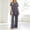 Gray, variant on Purcolt Womens 2 Piece Pant Suit Flowy Casual Crew Neck Short Sleeve Tops Elastic Waist Wide Leg Trousers Comfort Loose Fit Outfits Longewear