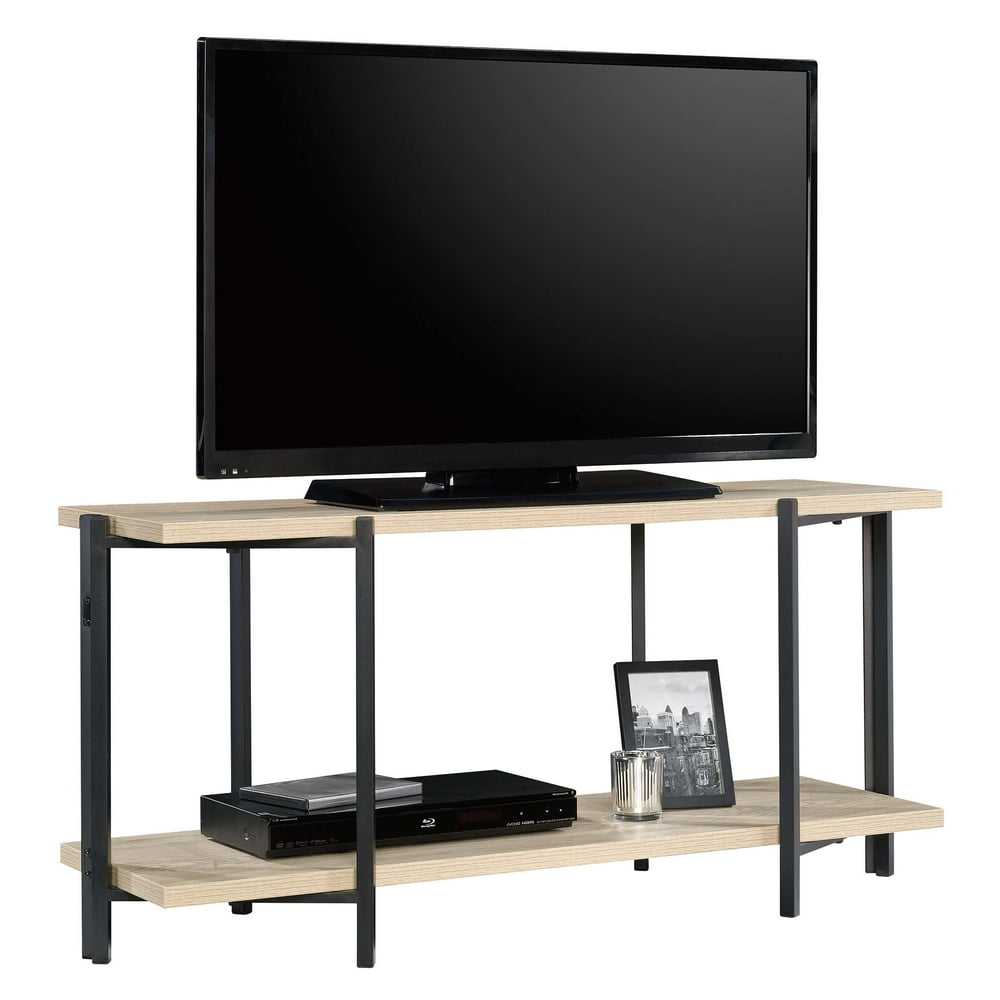 Mainstays No Tools TV Stand, Natural Wood Finish
