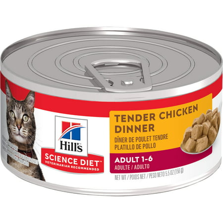 (24 Pack) Hill's Science Diet Adult Tender Chicken Dinner Wet Cat Food, 5.5 oz.