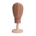 thumbnail image 3 of lionlar Hat Display Holder Rack Unique Rattan Mannequin Head for Salon Home Shopping wood base, 3 of 9