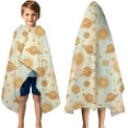 thumbnail image 3 of Colorful Sun Moon Star Planet Pattern Hooded Bath Towel，50"x30" for Ages 3 To 12 Kids, Quick Dry Lightweight Soft Microfiber Hood Beach Towel Cover Up for Kids, 3 of 7