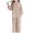 Beige, variant on Pajama Set for Women Comfy Sets for Women Clothing Women's Elegant Pajama Sets Comfortable Thin V Neck Stylish Loose Sleepwear Ideal for Home and Casual Outfits