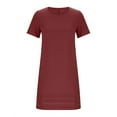 thumbnail image 6 of Erwazi Women's Casual Summer Dress Cotton Linen Short Sleeve T Shirt Dress Flowy Swing Mini Dresses, 6 of 7