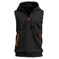 thumbnail image 5 of Men's Sleeveless Zip Up Hoodie Workout Muscle Tank Top Quick Dry Hooded Tops with Pockets Full Zipper Bodybuilding Vest Summer Lightweight Athletic Activewear Training, 5 of 6