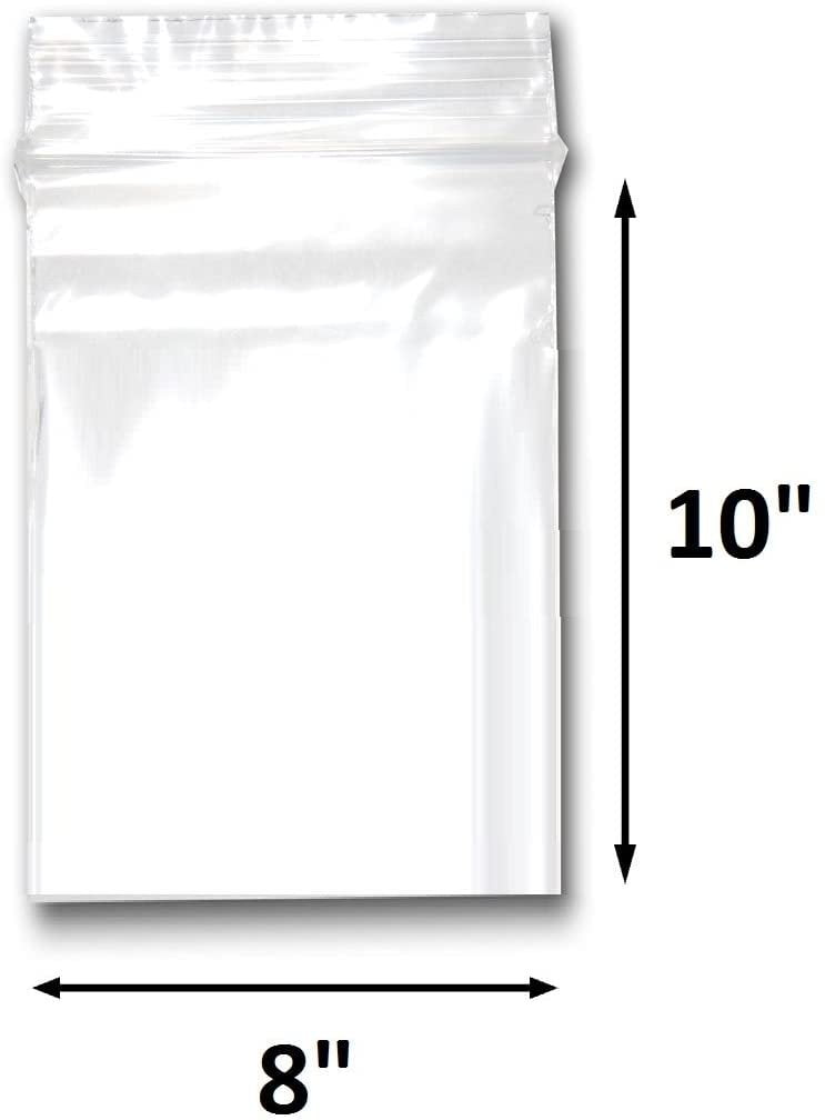 Zip Lock Bag with White Block 4 Mil 5" x 8" Clear Jewelry Polybag 200 Pieces 