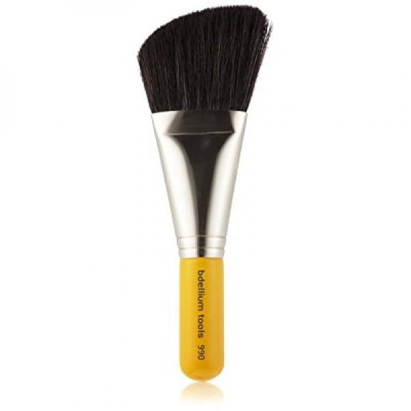 Bdellium Tools Travel Line Angled Face Brush, Yellow
