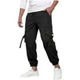 thumbnail image 2 of Ftwytp Mens Cargo Trousers Tracksuit Bottoms Open Hem Lightweight Quick Dry Joggers Trousers Drawstring Lounge Pants with Pockets Sweatpants Hiking Pants, 2 of 6