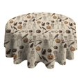 thumbnail image 4 of Beige Halloween Skull Pumpkin Cat Pattern Round Tablecloth 60"x60",Wrinkle Wipeable Table Cloth for Kitchen Dining Room Picnic Patio Party, 4 of 6