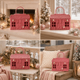 thumbnail image 4 of Vintage Woven House Basket with Door, Decorative Handwoven Storage Basket with Handle & Rustic Design, Multi-Purpose for Holiday Decor Home Storage Gift Organization（Pink）, 4 of 8