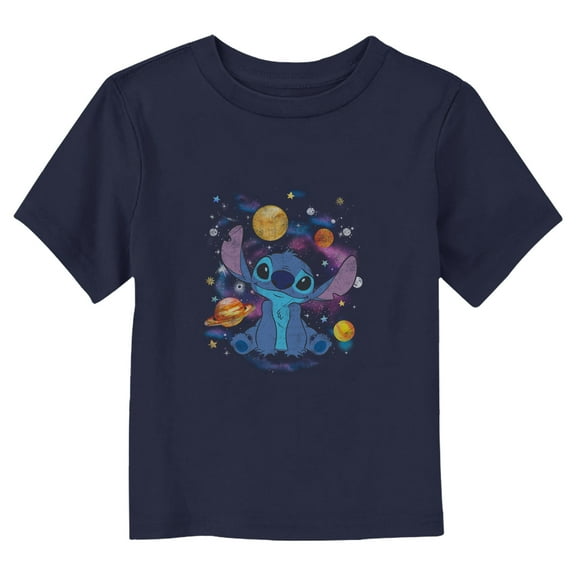 Toddler's Lilo & Stitch Galaxy Alien Graphic Tee Navy Blue 3T