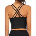 thumbnail image 6 of SHCKE Cross Back Sport Bras For Women Longline Workout Bras Strappy Back Wirefree Yoga Camisole Crop Top, 6 of 6