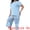 Blue, variant on Women's Plus Size 2-piece Short Sleeve Pajamas Set 4X Blue