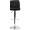 thumbnail image 4 of 2 Pk. Contemporary Black Vinyl Adjustable Height Barstool with Rolled Seat and Chrome Base, 4 of 8