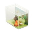 thumbnail image 4 of Figuras de rana en miniatura, esculturas de animales, decoración de escritorio con caja de acrílico para con fuego, 4 of 9