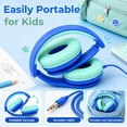 thumbnail image 4 of Wired Headphones for Kids, 85dB Volume Limit, 3.5mm Kids Headphones with Cord &USB C to 3.5mm Dongle, Adjustable, Foldable Toddler headsets for School, 4 of 6