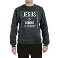 thumbnail image 2 of Wild Bobby Jesus Is Coming Are You Ready? Inspirational/Christian Unisex Crewneck Graphic Sweatshirt, Heather Black, 3X-Large, 2 of 5